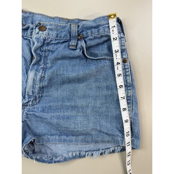 Vintage Wrangler Womens Denim Shorts 11/12 Blue 2” Inseam Cowboy Western Rodeo - Picture 6 of 14